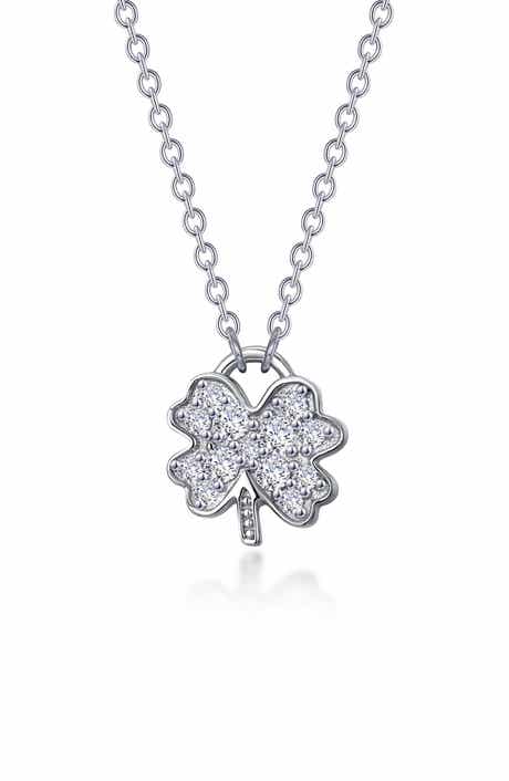 Lafonn Mini Four Leaf Clover Simulated Diamond Necklace