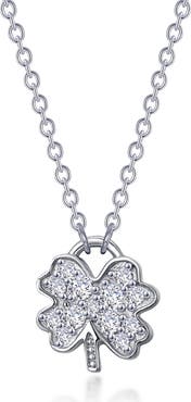 Lafonn Mini Four Leaf Clover Simulated Diamond Necklace