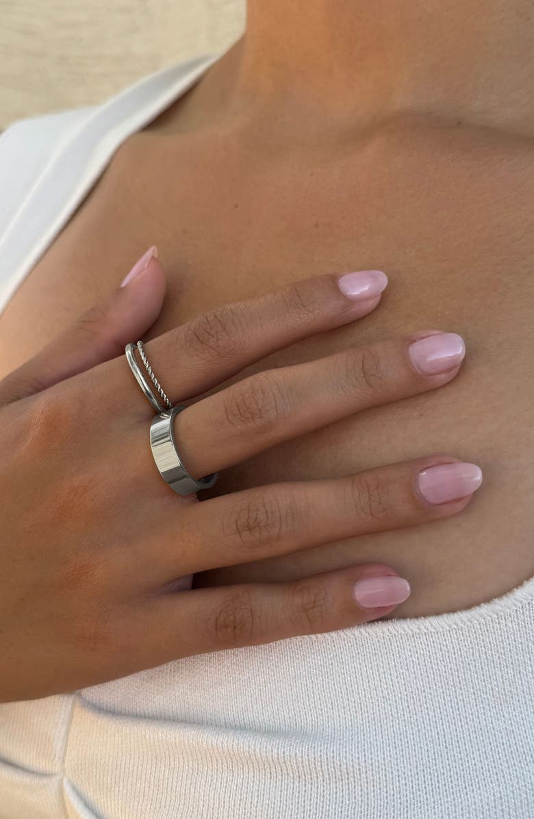 Adornia Set of 3 Tarnish Resistant Assorted Stacking Rings, Alternate, color, Silver