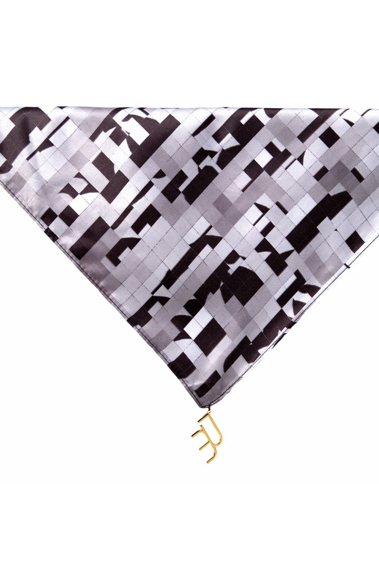 Dai Moda ETC Print Versa Scarf with logo hardware, Main, color, Black