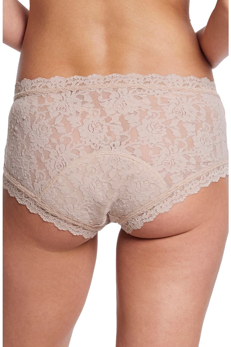 x Saalt Signature Lace® Leakproof Boyshorts, Alternate, color, CHAI