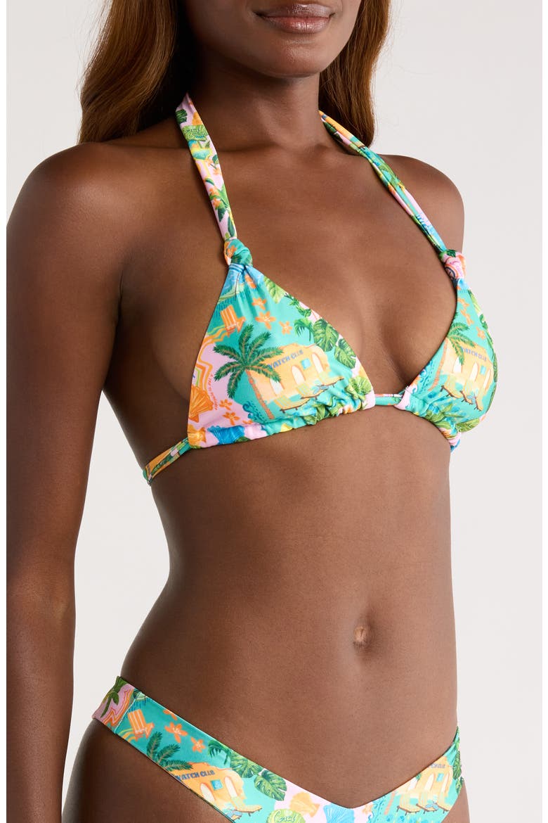 Soft Knot Halter Bikini Top, Alternate, color, SUNLIT SPRITZ