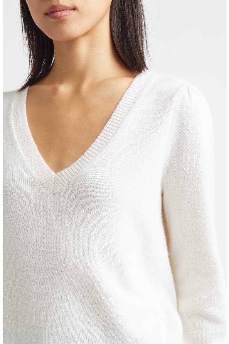 Penina Wool & Cashmere V-Neck Sweater, Alternate, color, SNOW WHITE