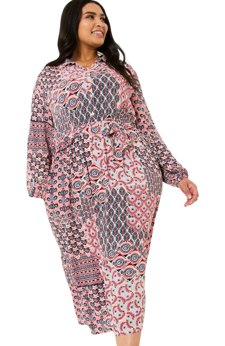 FatFace Plus Size Scheana Geo Dress, Main, color, 