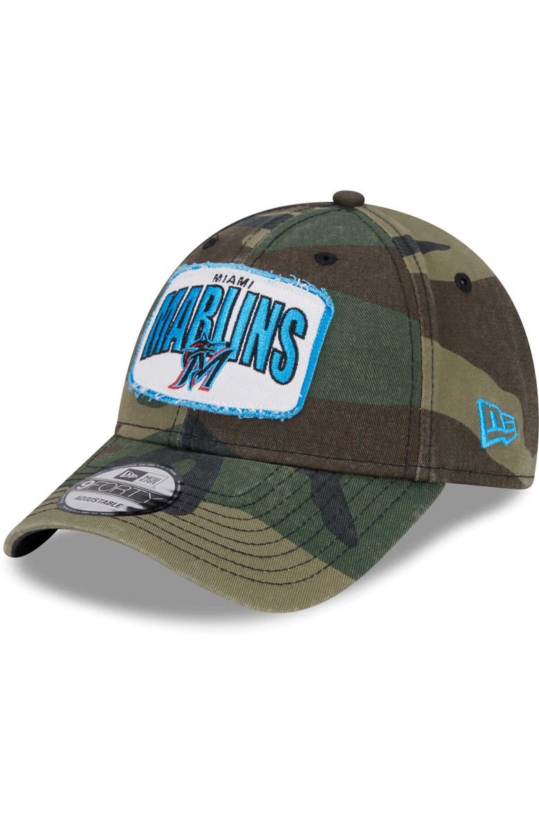 New Era Men's New Era Camo Miami Marlins Gameday 9FORTY Adjustable Hat, Main, color, Camo
