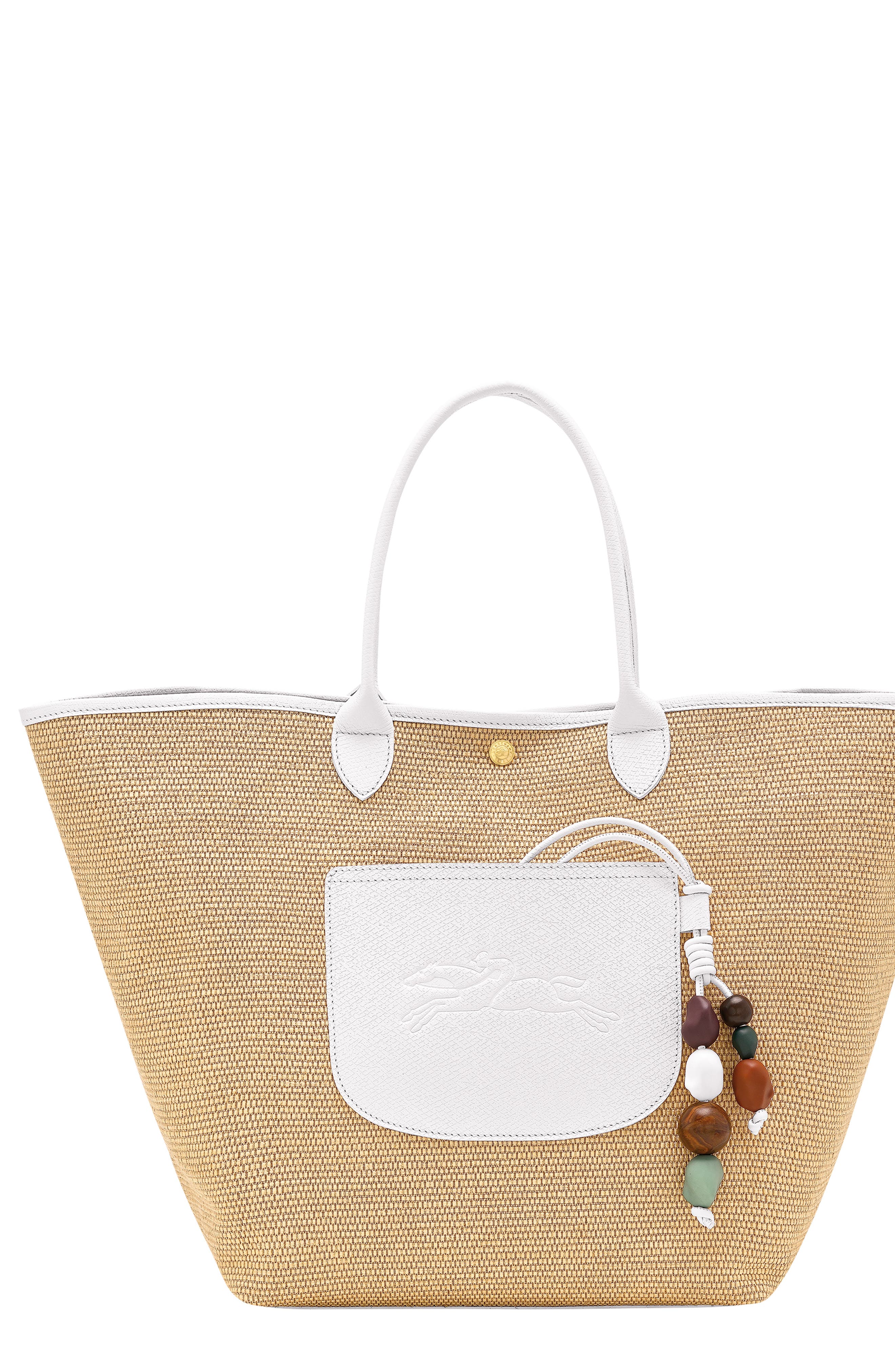 Longchamp Large Le Pliage Panier Ceramique Tote, Main, color, White