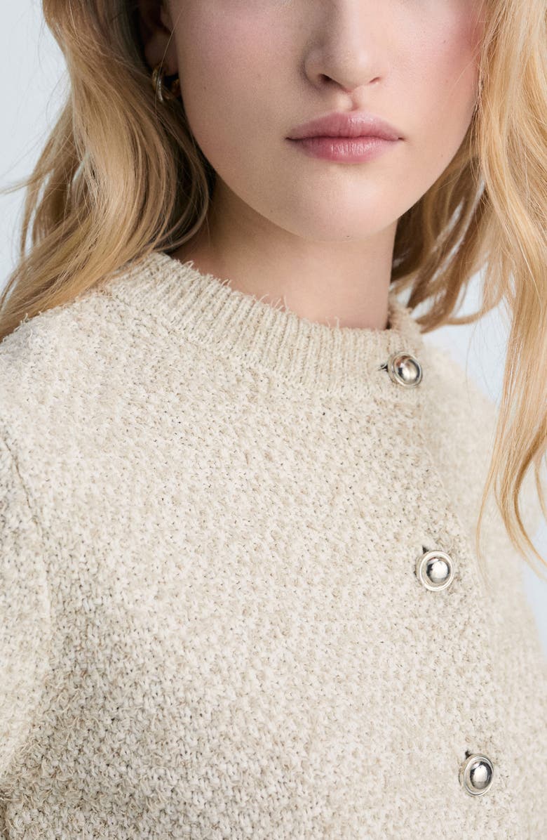 MANGO Cotton Blend Sweater Jacket, Alternate, color, 