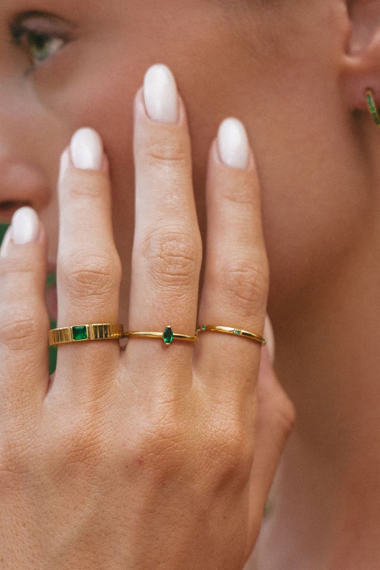 Dainty Emerald Ring, Alternate, color, Green