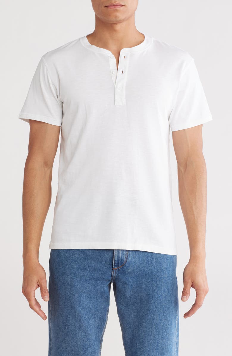 rag & bone Classic Cotton Slub Jersey Henley, Main, color, White