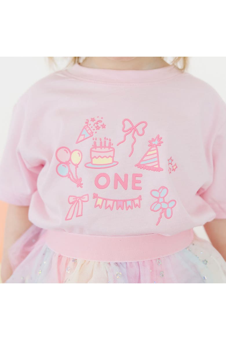 1st Birthday Icon Short Sleeve T-Shirt, Alternate, color, Ballet Pink