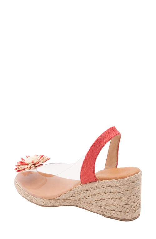 Andre Assous André Assous Slingback Espadrille Peep Toe Wedge Sandal In Coral