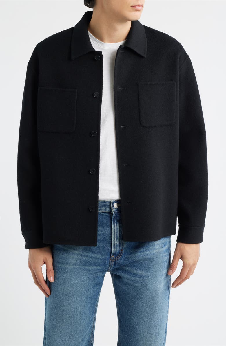 FRAME Double Face Wool Shirt Jacket, Main, color, Black