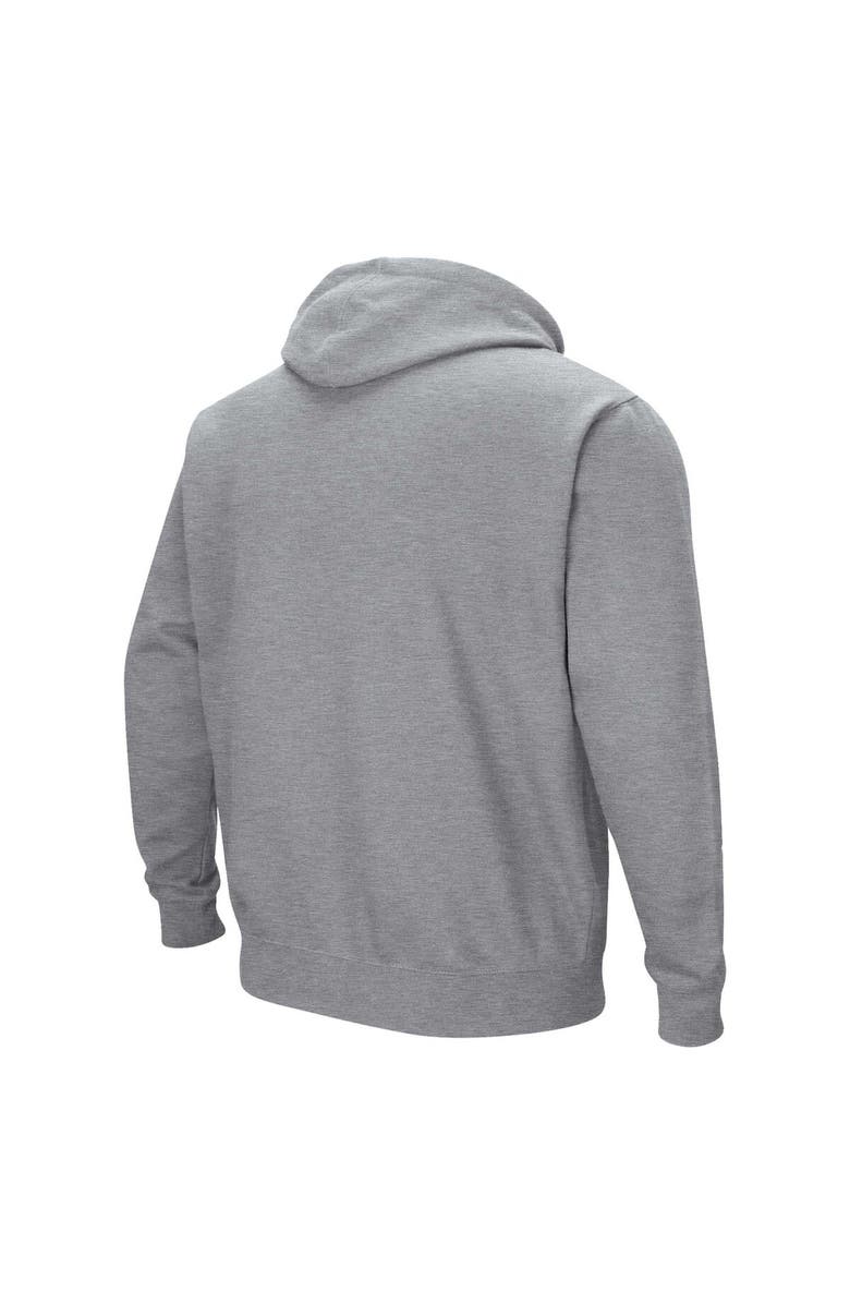COLOSSEUM Men's Colosseum Heather Gray Nebraska Huskers Arch & Logo 3.0 Pullover Hoodie, Alternate, color, Heather Gray
