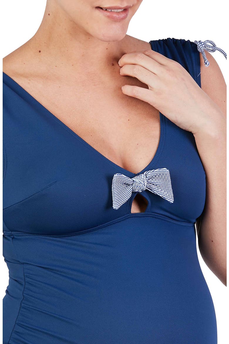 St. Tropez Maternity Tankini Swimsuit, Alternate, color, MARINE