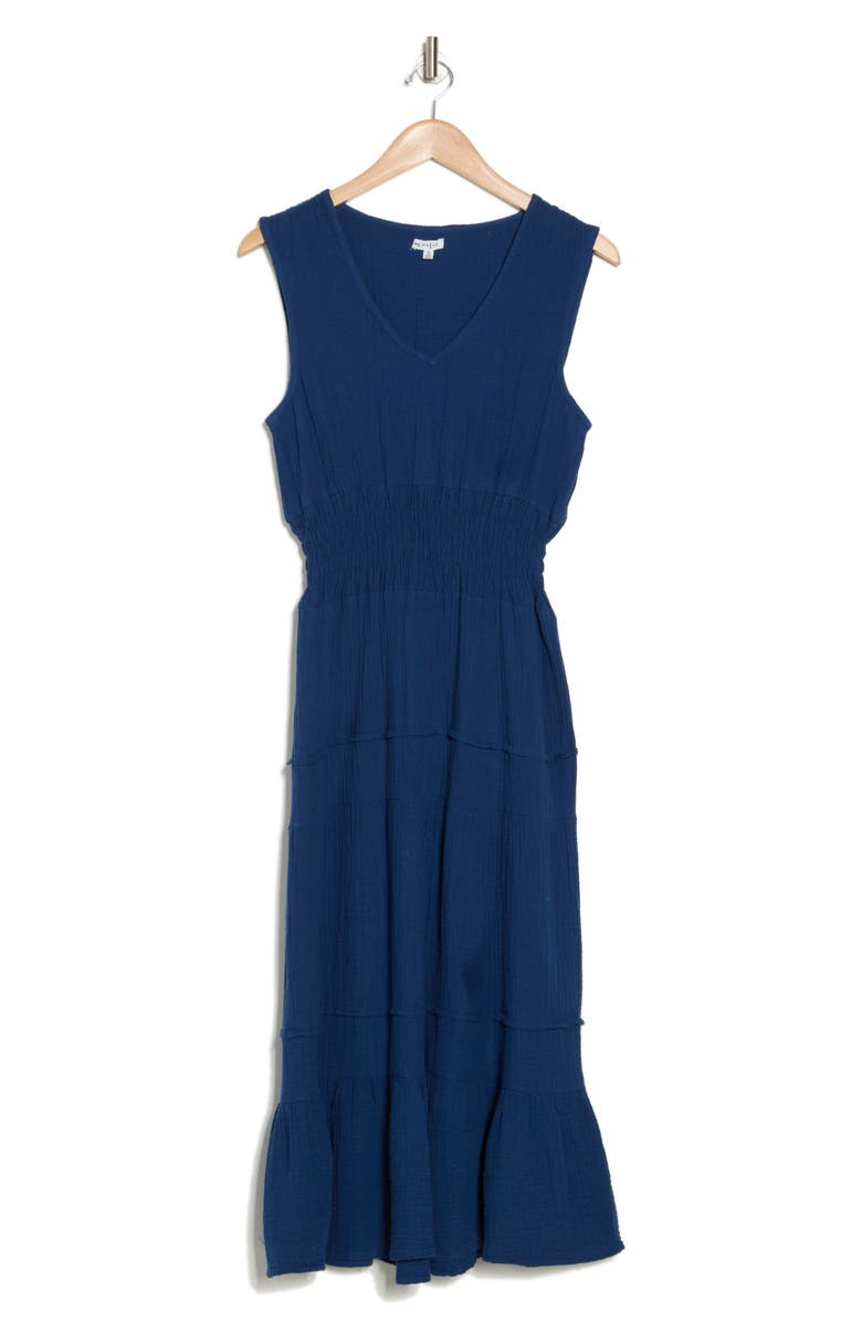 Cotton Gauze Tiered Midi Dress