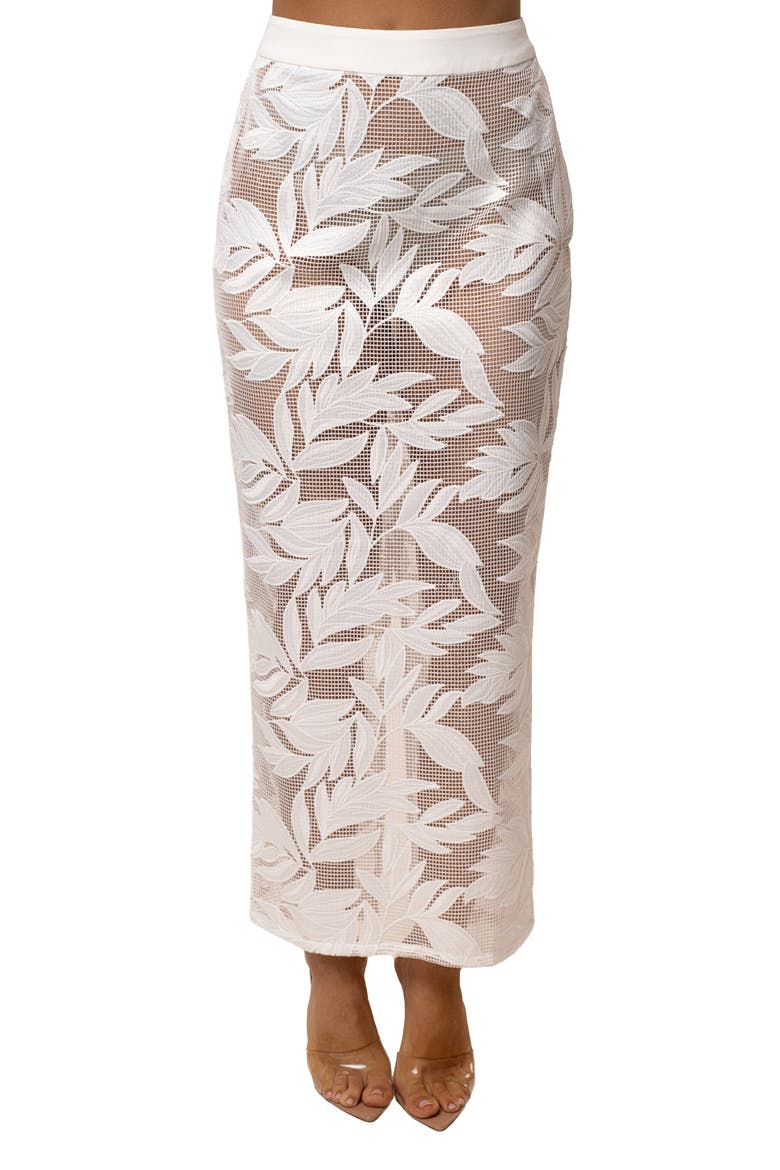 Bali Nights Embroidered  Skirt, Main, color, White
