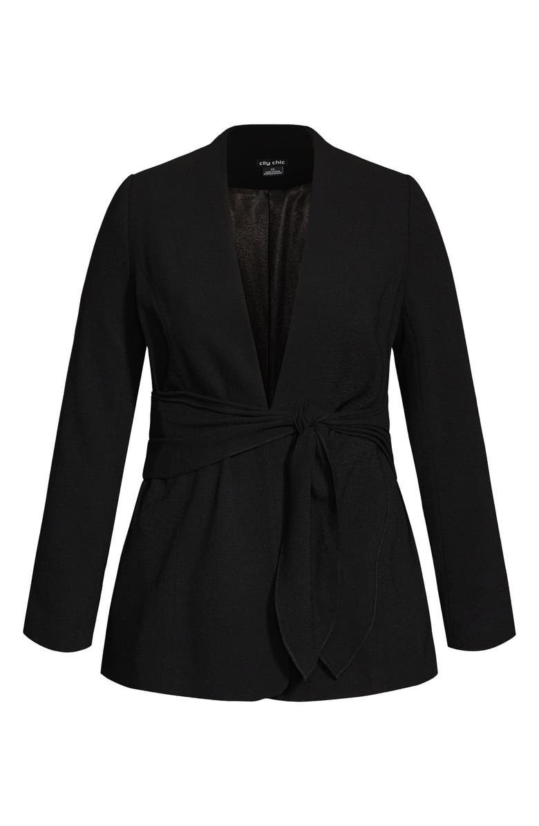 City Chic Elegance Tie Front Blazer, Alternate, color,
