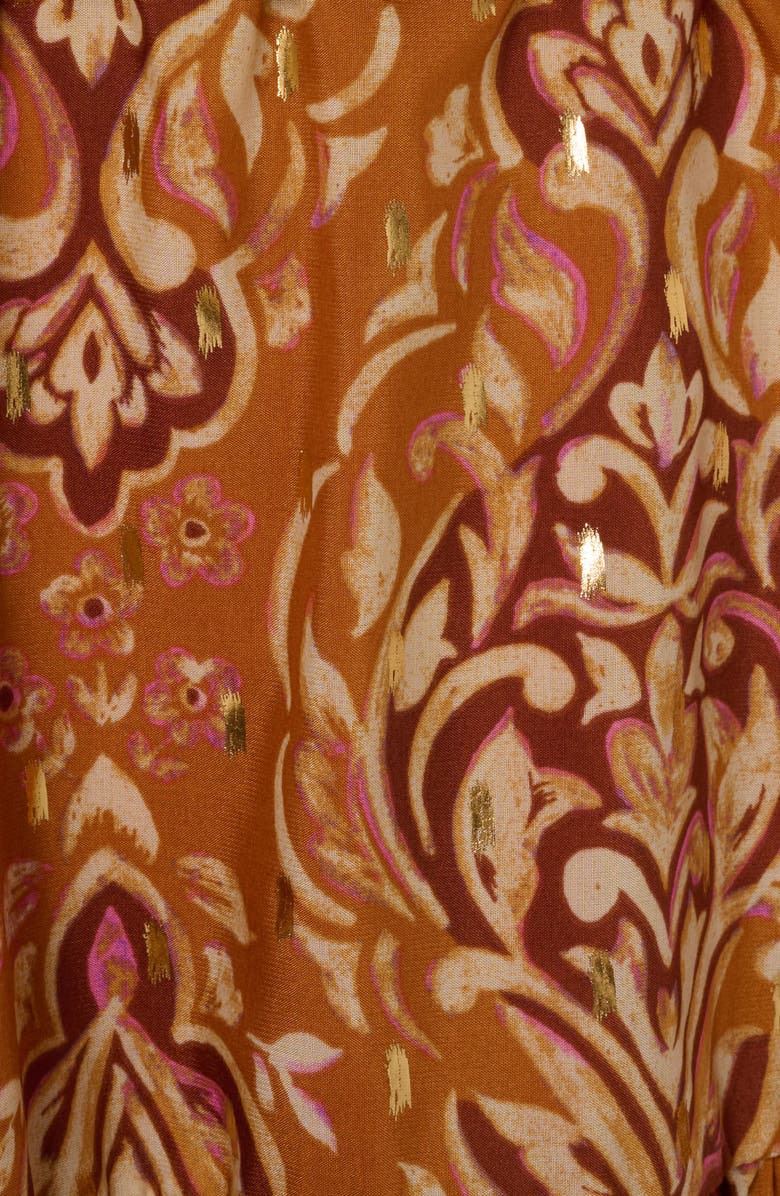 Adrianna Papell Print Long Sleeve Dress, Alternate, color, Brown Multi