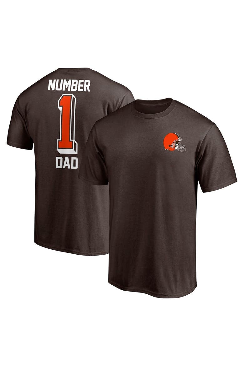 Men's Fanatics Branded Brown Cleveland Browns #1 Dad T-Shirt, Main, color, Brown