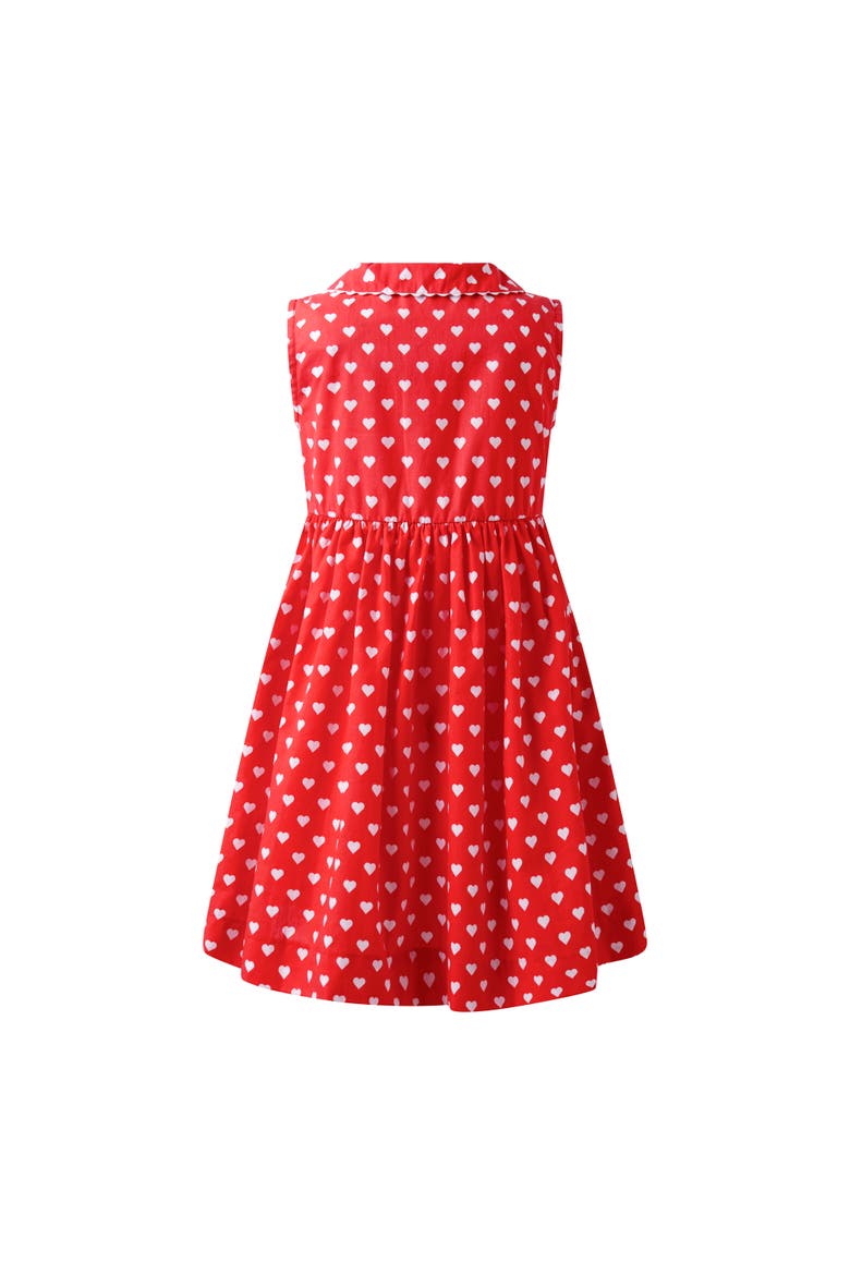 Heart Sleeveless Button Front Dress, Alternate, color, Red