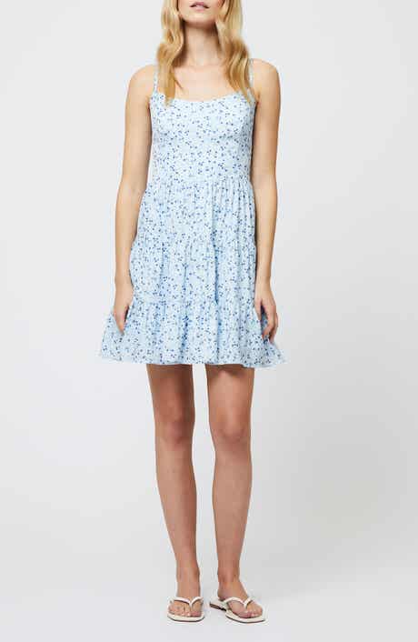 French Connection Kiva Tiered Crepe Minidress