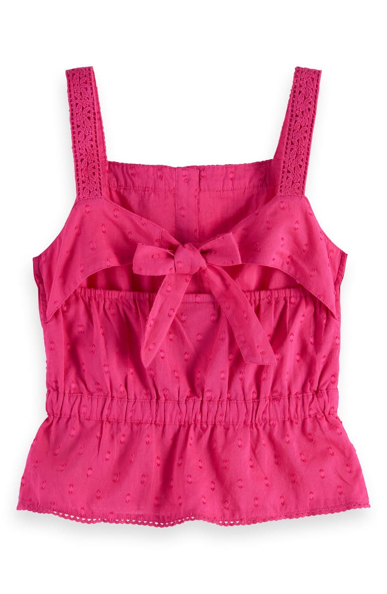 Scotch & Soda Kids' Lace Trim Clip Dot Peplum Camisole, Alternate, color, 