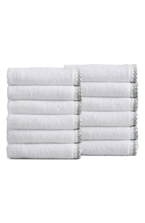 Border Stitch 12-Pack Cotton Hand Towels