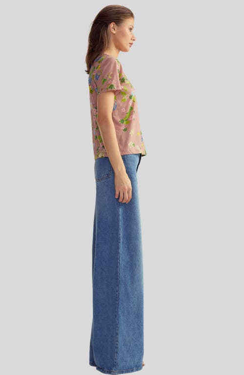 Shop Cynthia Rowley Everyday Cotton Tee In Mauve Floral