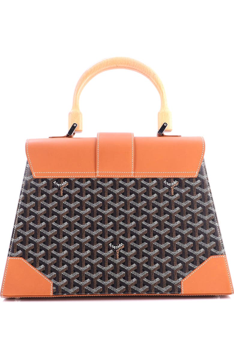 Pre-Owned Goyard Saigon Top Handle Bag Coated Canvas with Leather MM, Alternate, color, Brown