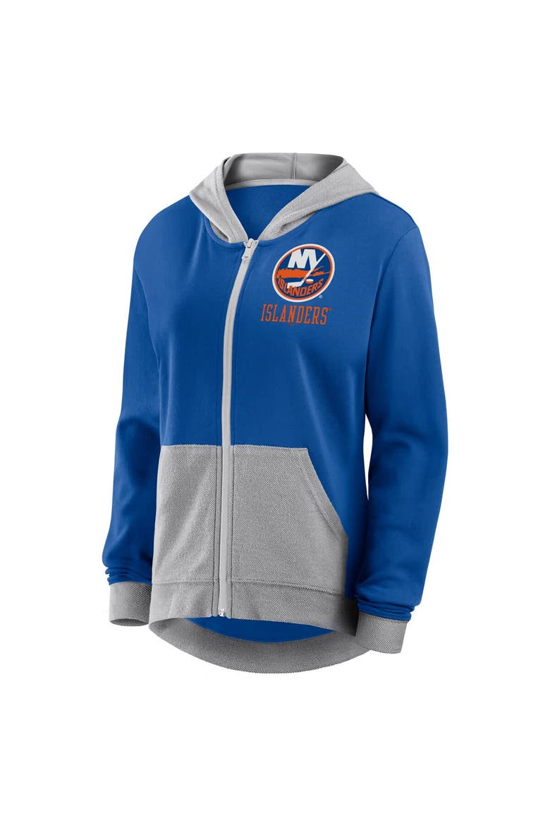 Women's Logo Athletic Royal New York Islanders Hit It French Terry Full-Zip Hoodie, Alternate, color, Royal
