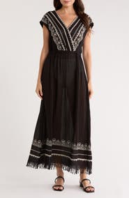 Elan Embroidered Cover-Up Maxi Dress