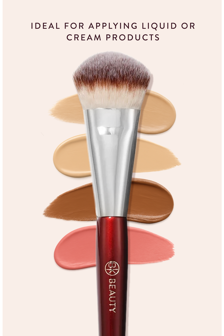 109 Mini Contoured Foundation Brush, Alternate, color, Burgundy