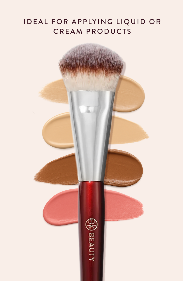 BK Beauty 109 Mini Contoured Foundation Brush, Alternate, color, Burgundy