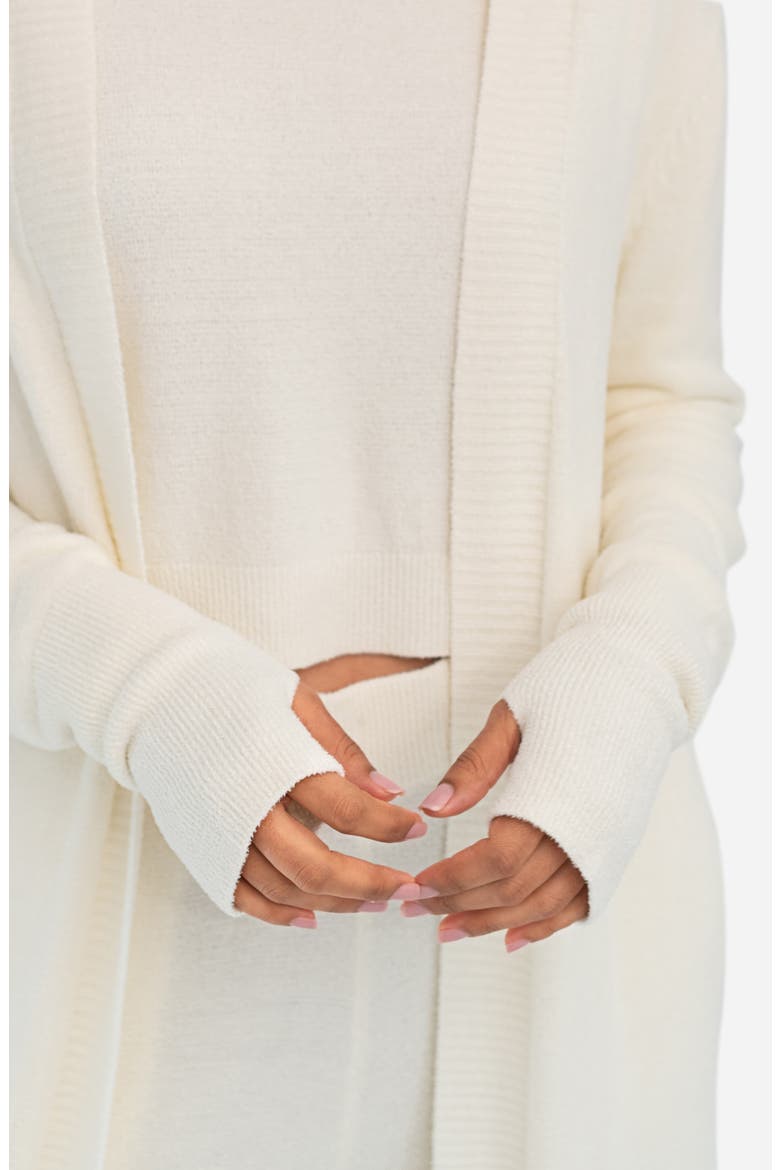 CloudCool Pajama Cardigan, Alternate, color, OFF WHITE
