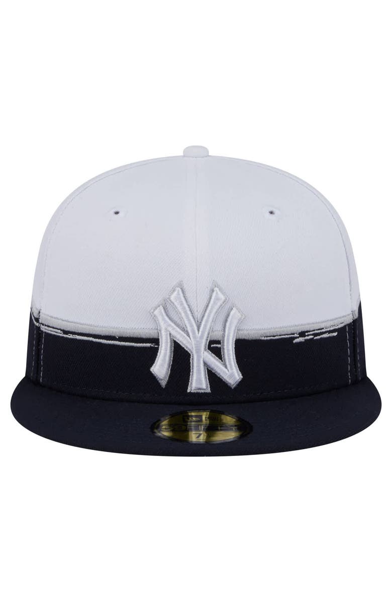 New Era Men's New Era  Navy/White New York Yankees Paint Stroke 59FIFTY Fitted Hat, Alternate, color, 