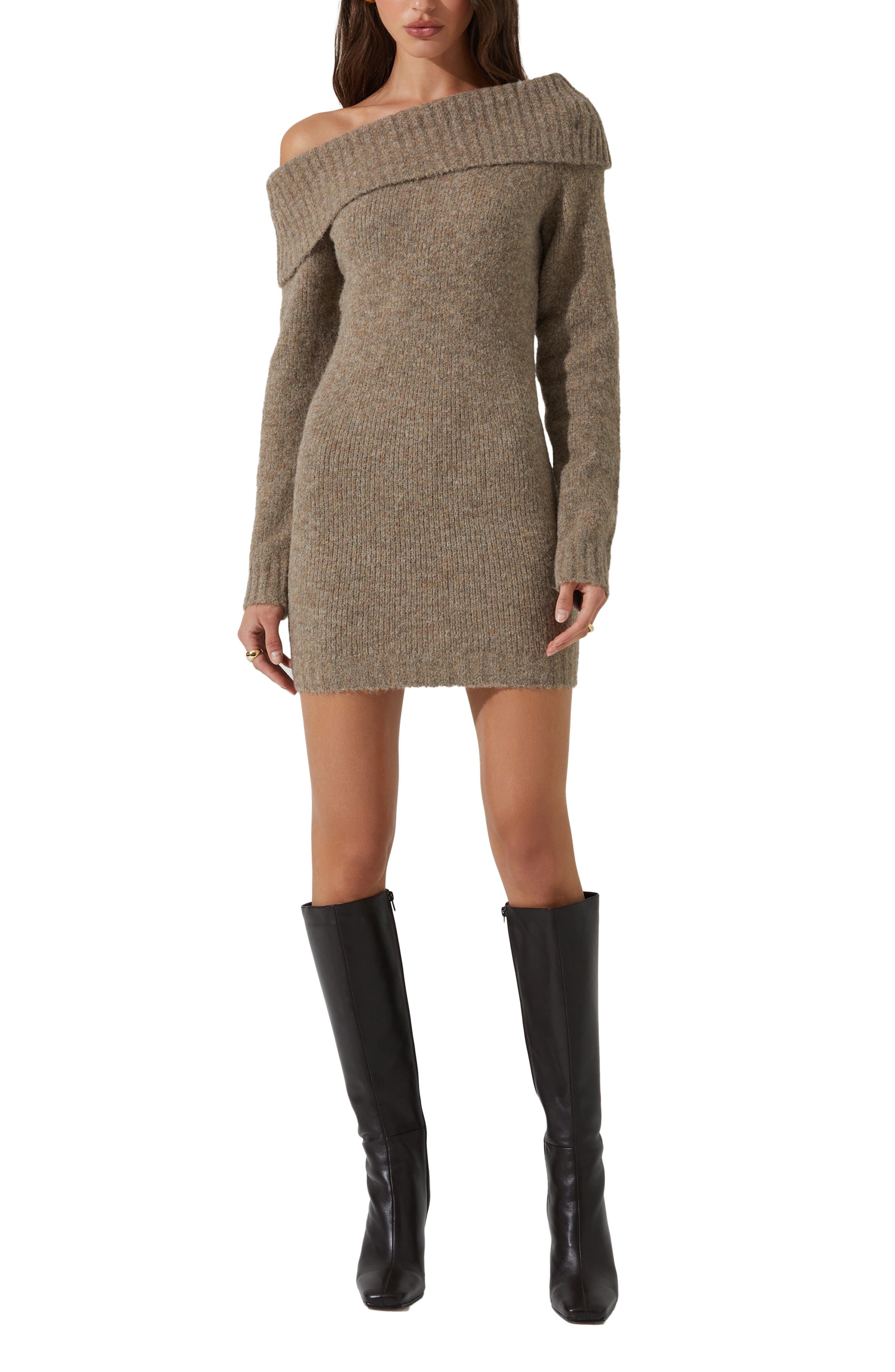 ASTR the Label Leya Off the Shoulder Sweater Dress