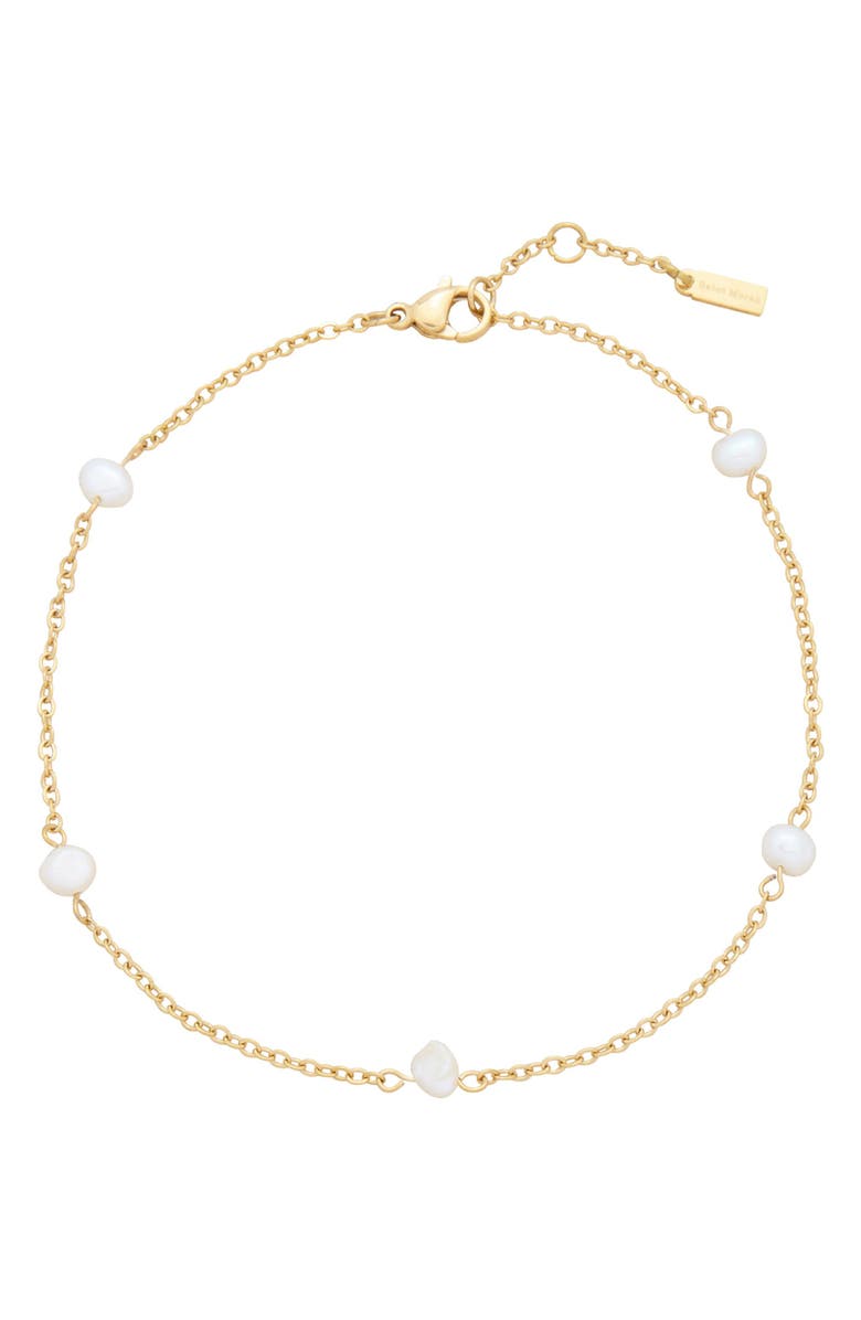 st. Moran Freshwater Pearl Station Bracelet, Main, color, White