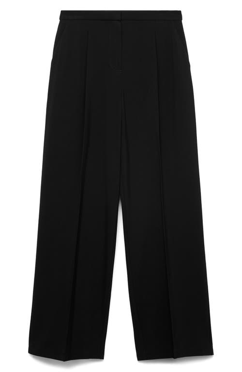 Mango Pleated Wide Leg Pants In Black