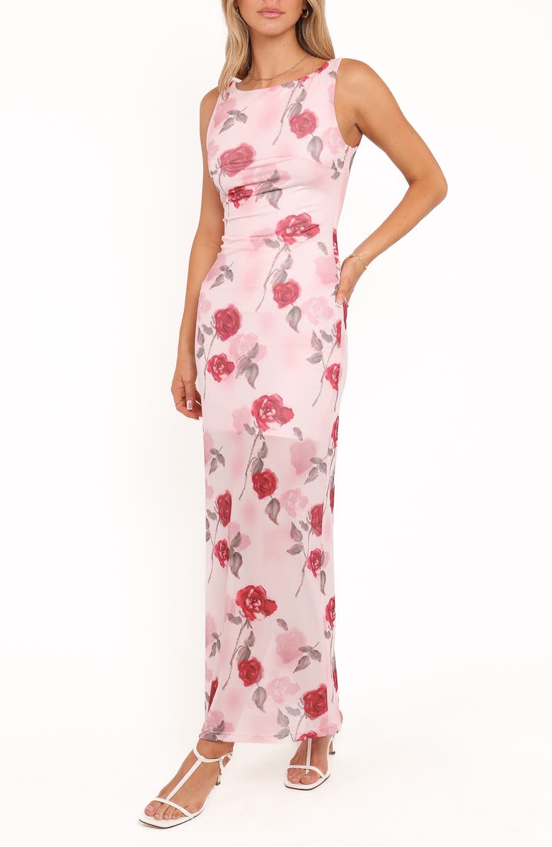 Petal & Pup Brissa Floral Print Sleeveless Dress, Main, color, Pink Floral