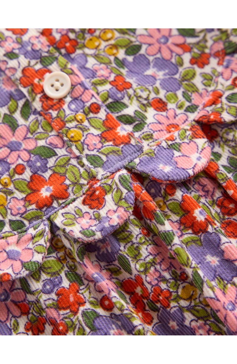Mini Boden Kids' Norah Floral Long Sleeve Cotton Corduroy Dress, Alternate, color, 