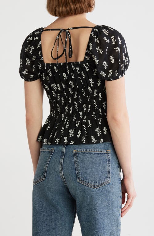 Melrose And Market Puff Sleeve Top In Black