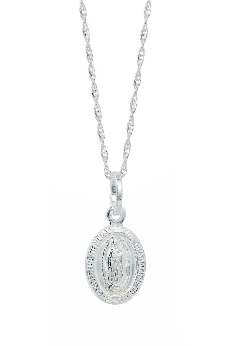 Guadalupe Pendant Necklace, Main, color, WHITE GOLD
