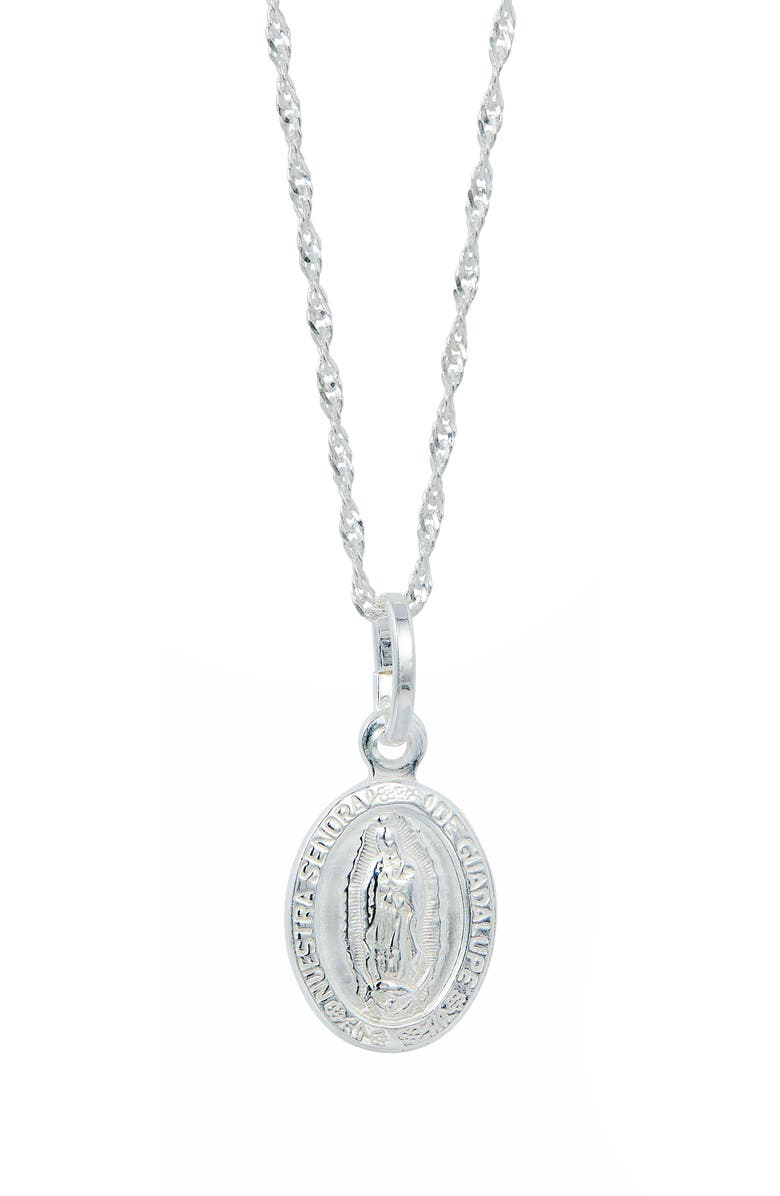 SAVVY CIE JEWELS Guadalupe Pendant Necklace, Main, color, White Gold