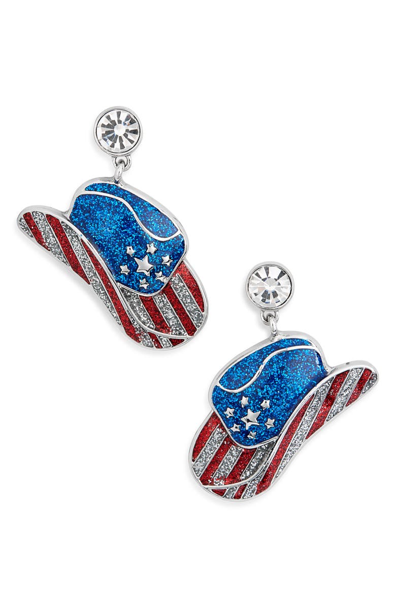 Leith Glitter Cowboy Hat Drop Earrings, Main, color,