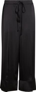 TOTEME Satin Drawstring Wide Leg Pants