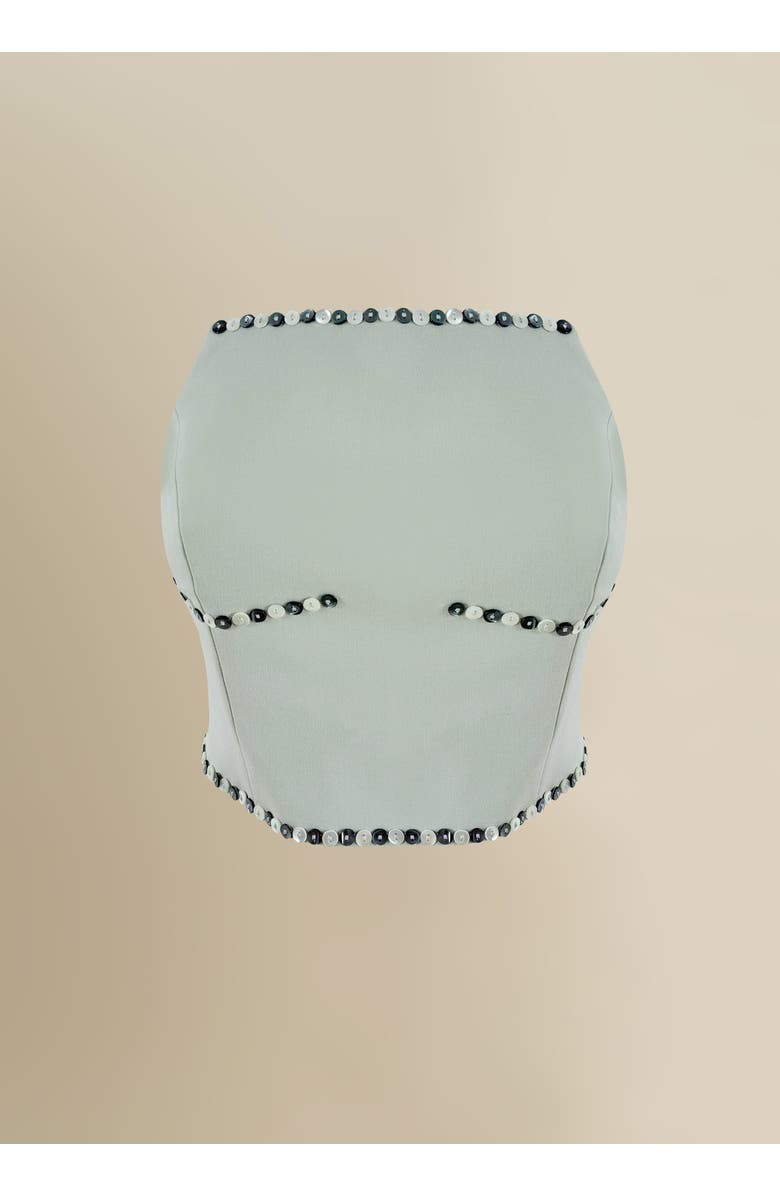 Contessa Mills Benjamin Fitted Stretch Bustier Top, Main, color, Sage