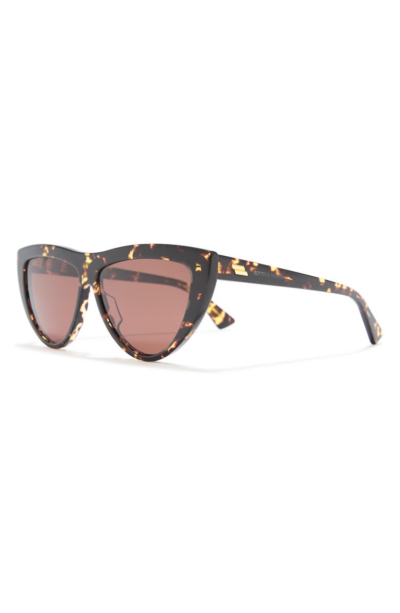 Bottega Veneta 57mm Cat Eye Sunglasses, Alternate, color, Havana Havana Brown