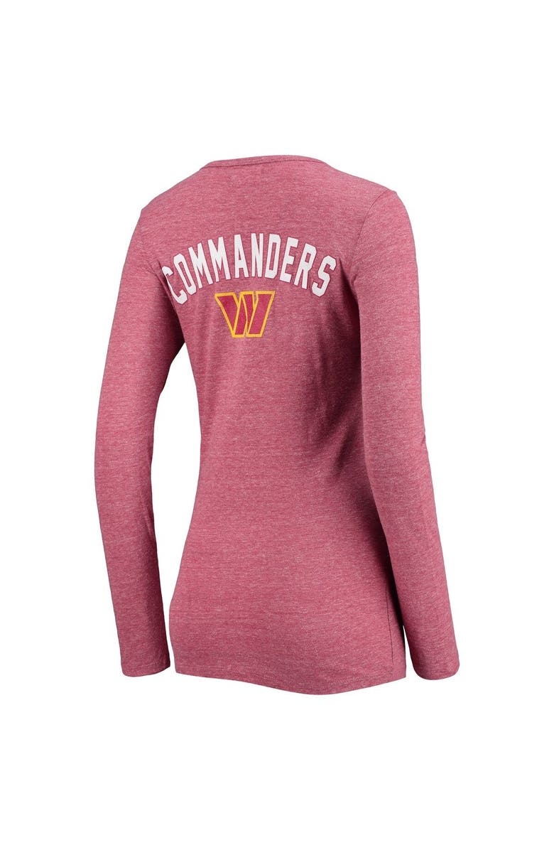 New Era Women's New Era Burgundy Washington Commanders Scoop Neck Tri-Blend Long Sleeve T-Shirt, Alternate, color, Burgundy