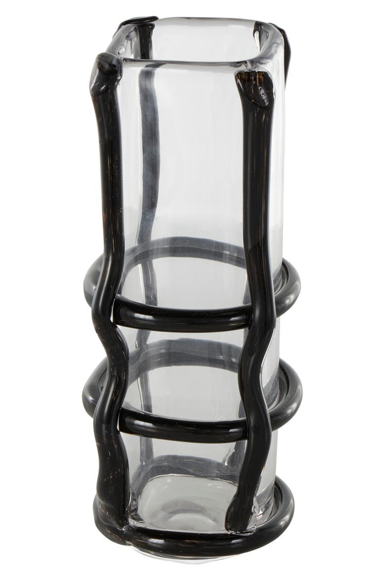 Recycled Glass Vase, Main, color, BLACK