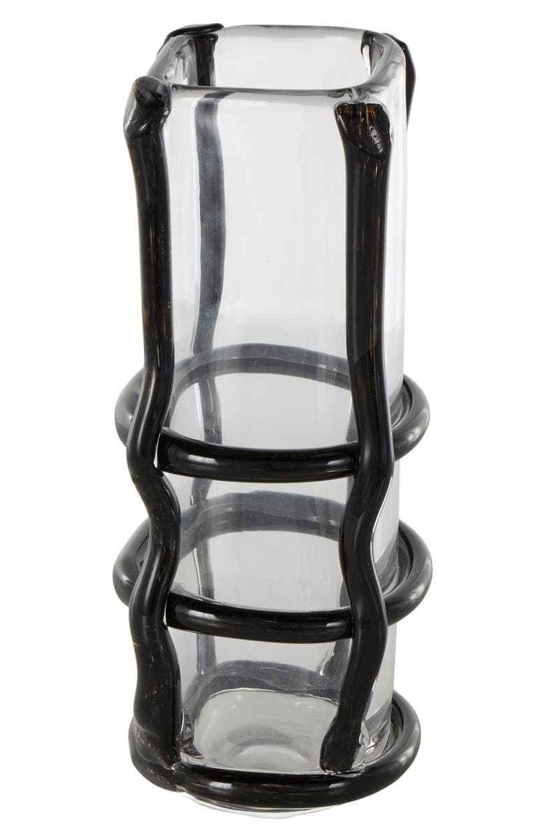 GINGER BIRCH STUDIO Recycled Glass Vase, Main, color, Black